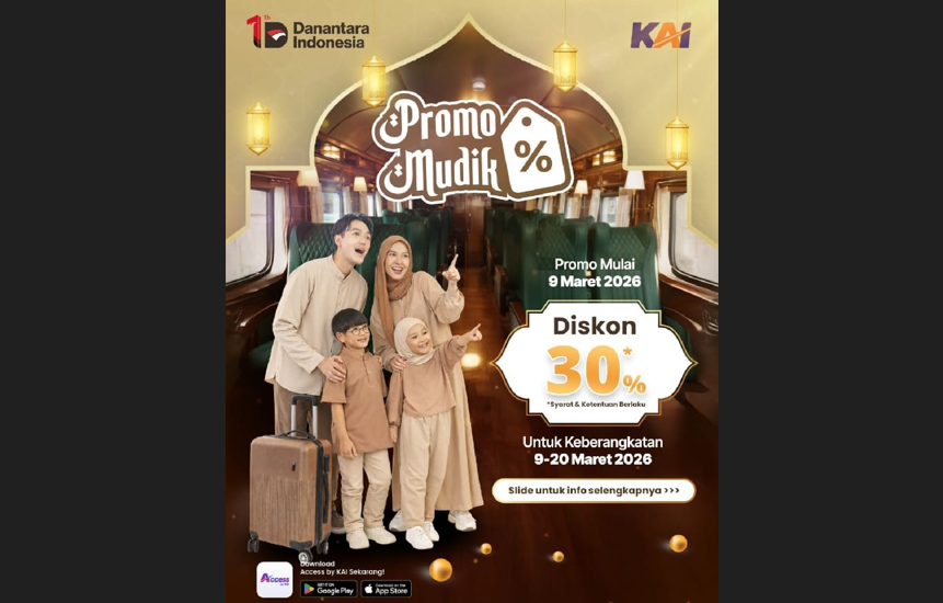 Flash Sale & Promo Mudik 30% KAI, Tiket Kereta Lebaran Mulai Rp150.000
