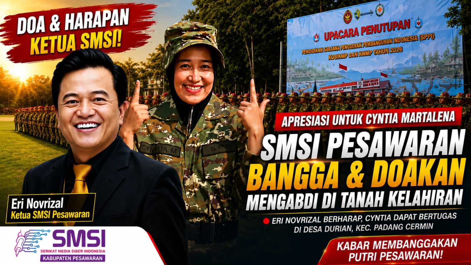 Banggakan Pesawaran, Cyntia Martalena Tuai Dukungan SMSI Usai Sukses Menyelesaikan SPPI 2026 