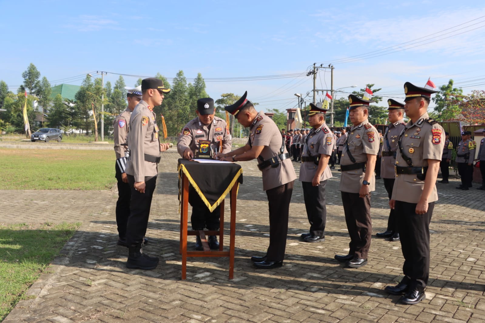 Kapolres Pringsewu Tekankan Kekompakan Usai Sertijab Tiga Pejabat Utama