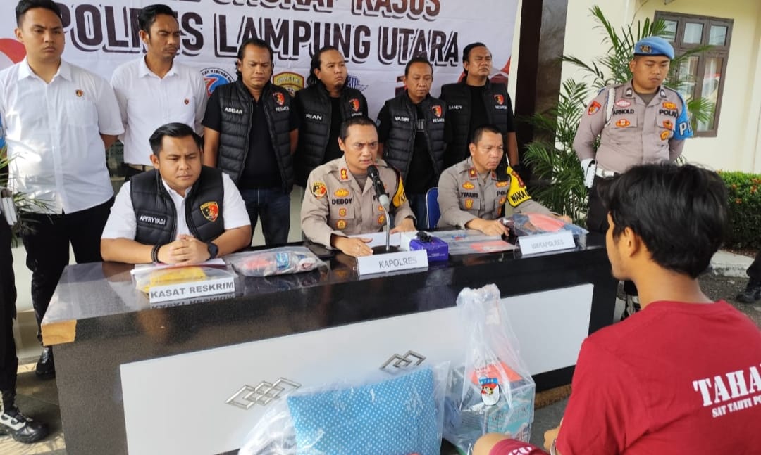 Pelaku Pembunuhan dan Pemerkosaan Karyawati Warung Sate di Lampung Utara Dibekuk, Polisi Sita Sejumlah Barang Bukti