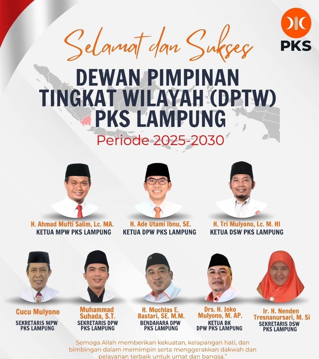 Struktur Baru DPTW PKS Lampung 2025–2030 Resmi Diumumkan, Ini Susunannya!