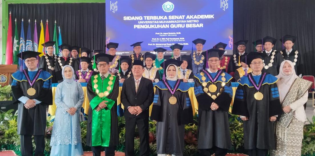 Tiga Guru Besar UM Metro Resmi Dikukuhkan