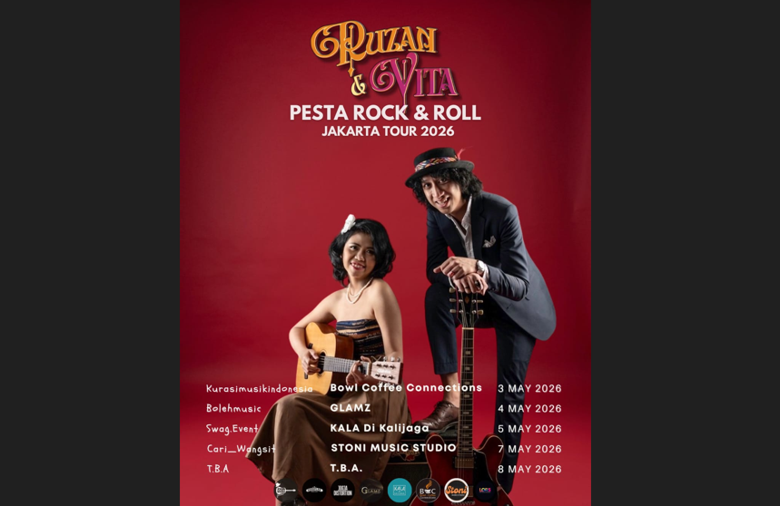  Rayakan 20 Tahun Cinta Lewat Musik, Ruzan & Vita Siap Gelar 'Pesta Rock n Roll Jakarta Tour'