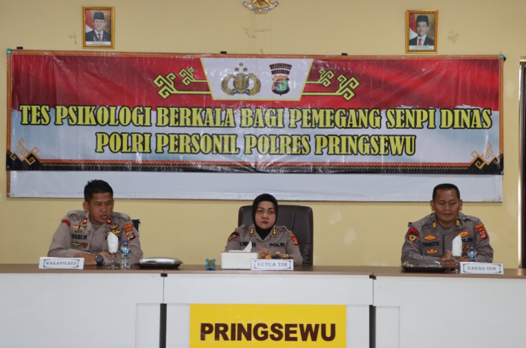 Polres Pringsewu Pastikan Personel Siap dan Layak Gunakan Senpi Melalui Tes Psikologi