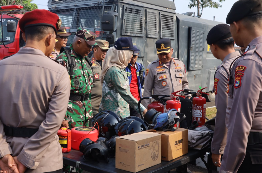 Antisipasi Karhutla, Polres Mesuji Bersama Forkopimda Cek Kesiapan Personel dan Peralatan
