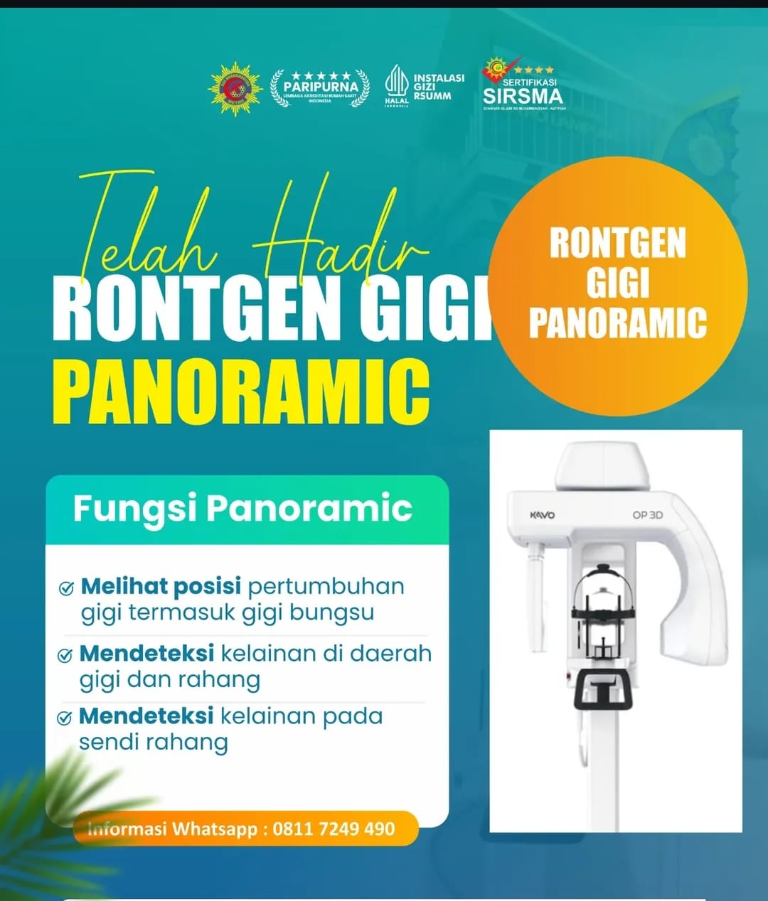Lengkap! RS Muhammadiyah Metro Kini Miliki Layanan Rontgen Gigi Panoramic