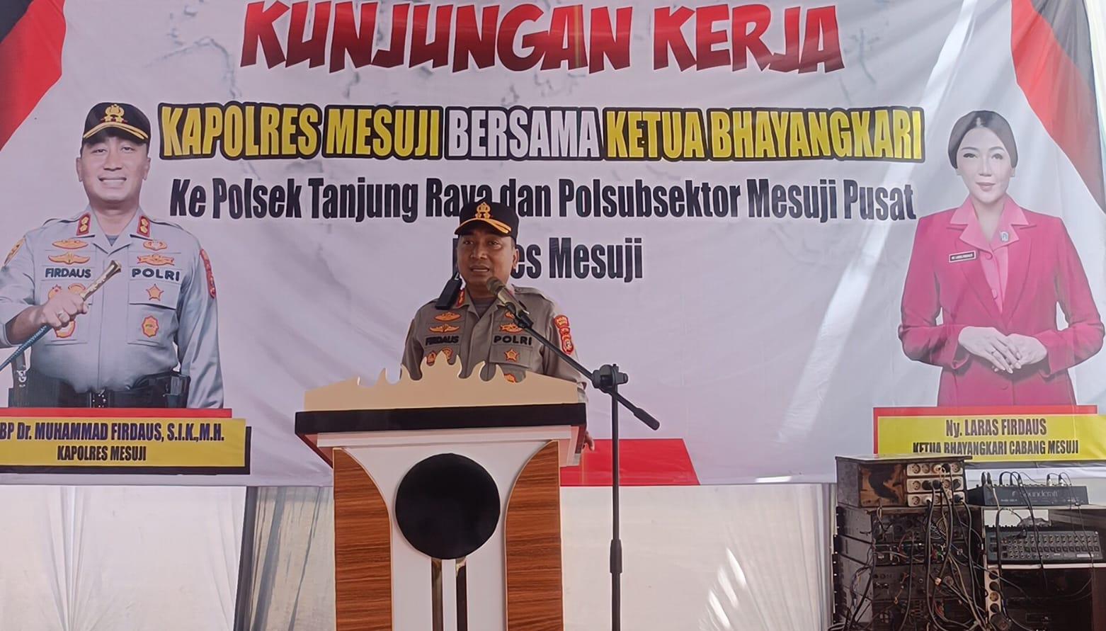  Kunjungan Kerja ke Mapolsek Tanjung Raya, Kapolres Mesuji Tekankan Profesionalisme Anggota