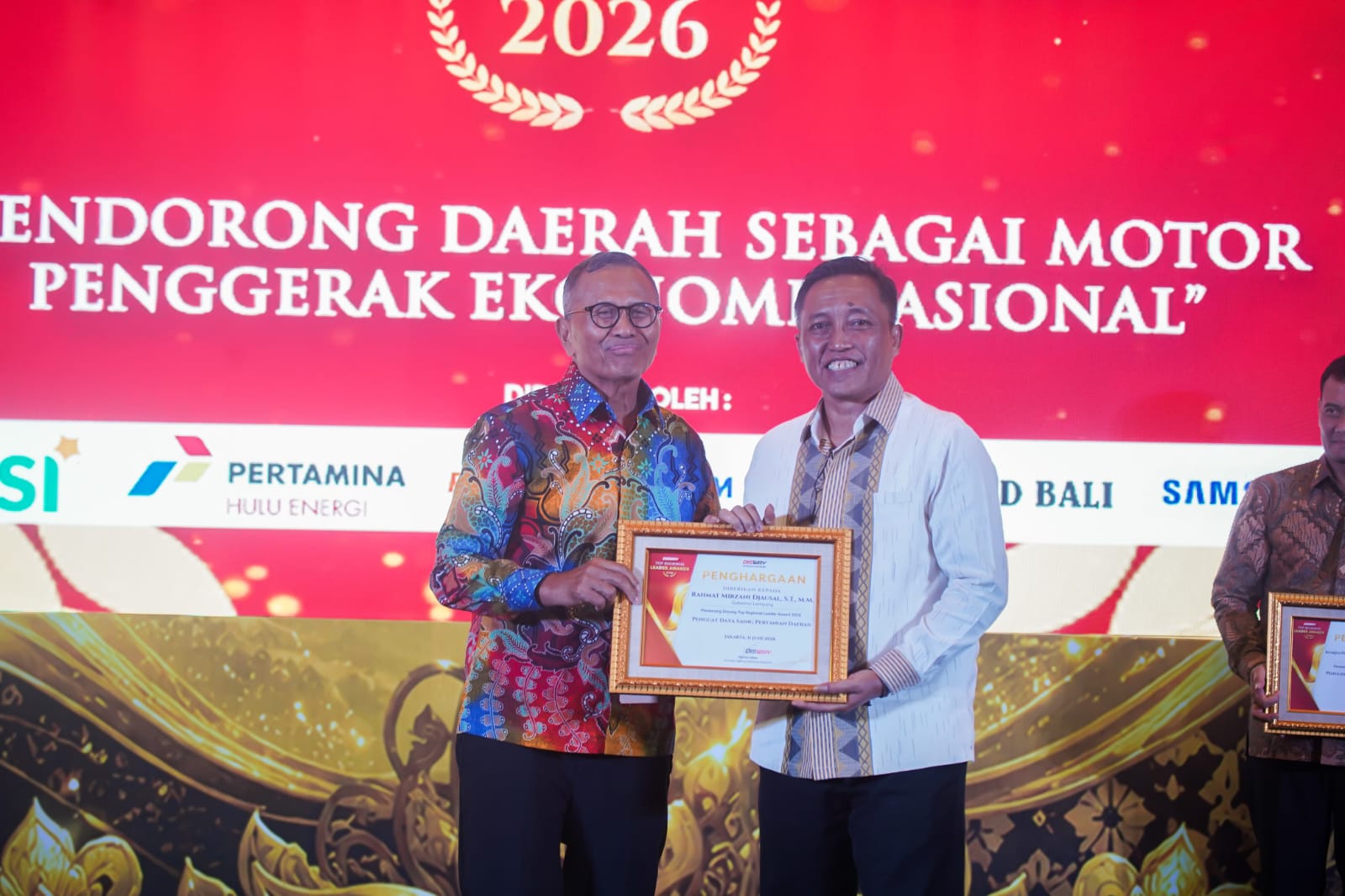 Gubernur Rahmat Mirzani Djausal Raih Top Regional Leader Awards 2026 untuk Sektor Pertanian