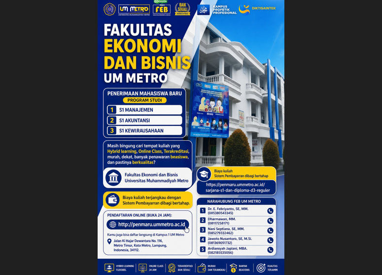 FEB UM Metro Perkuat Pendidikan Ekonomi Digital dengan Sistem Belajar Fleksibel