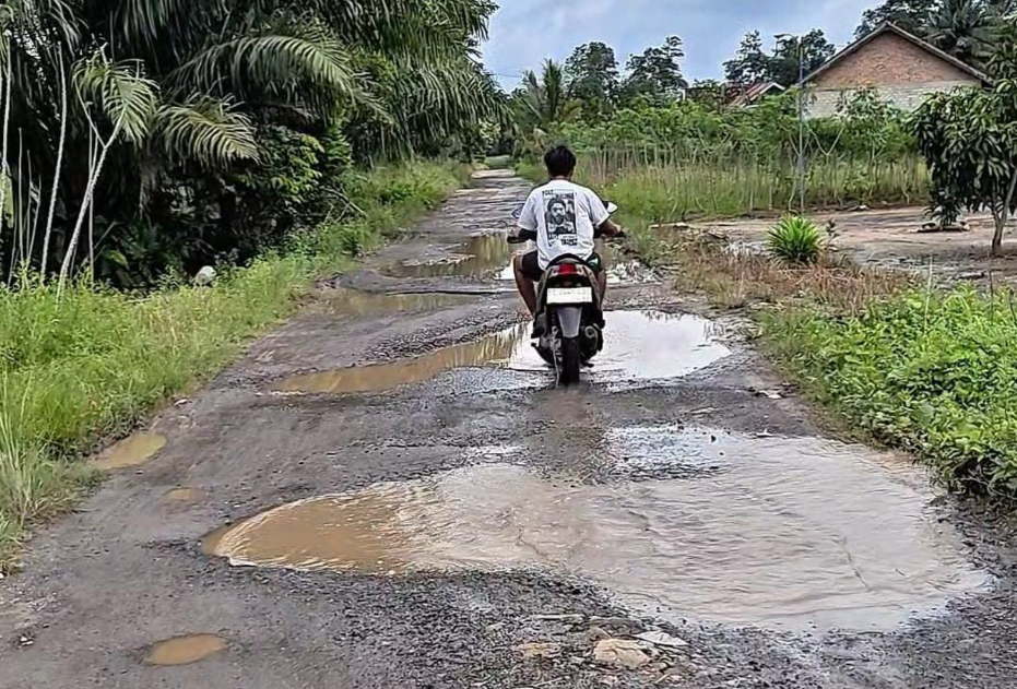 Lebih dari 15 Tahun Rusak, Jalan Poros Komering Agung Tak Tersentuh Perbaikan
