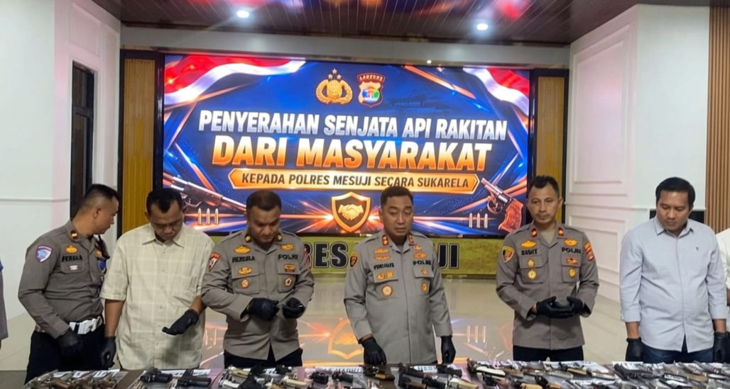 Dua Pekan, Polres Mesuji Kumpulkan 80 Senpira dan Puluhan Butir Amunisi