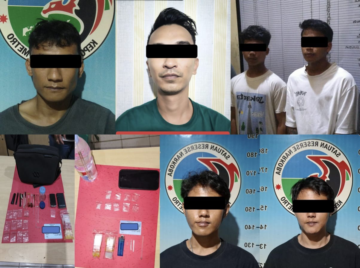 Sehari, Satresnarkoba Metro Gulung 6 Pelaku Penyalahgunaan Narkotika 