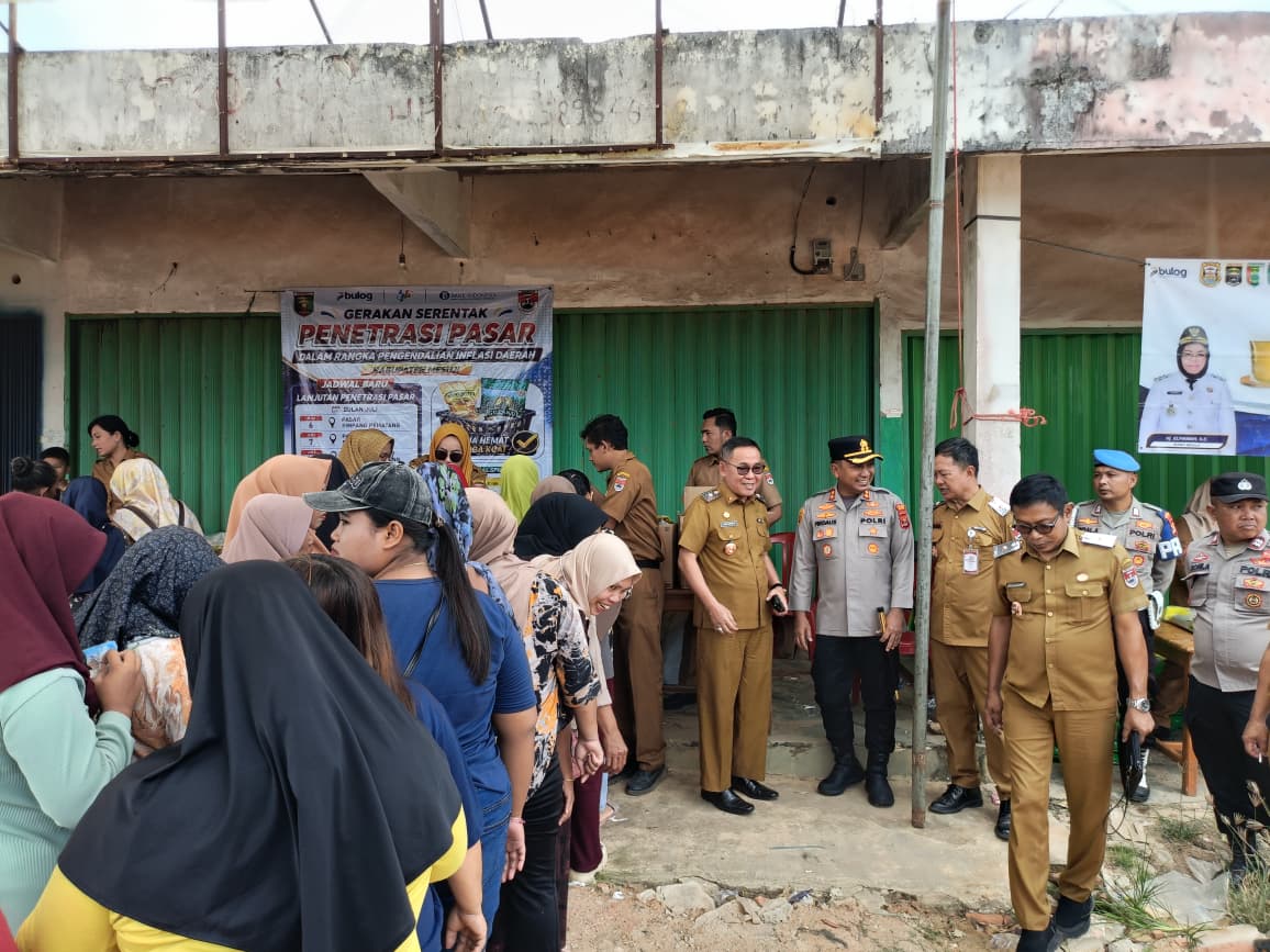 Jaga Stabilitas Harga Pangan, Polres Mesuji Kawal Pasar Murah di Tanjung Raya