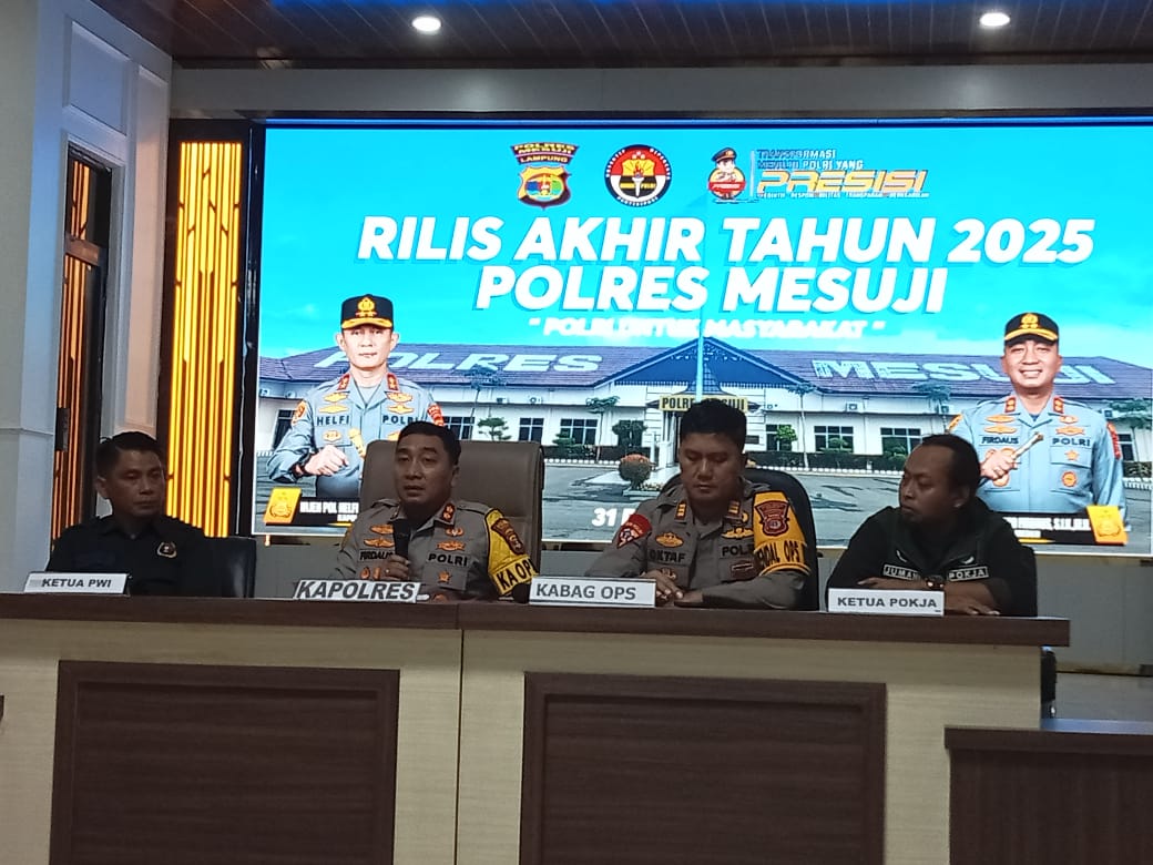 Rilis Akhir Tahun, Kapolres Mesuji Beberkan 430 Kasus Kriminal Sepanjang 2025