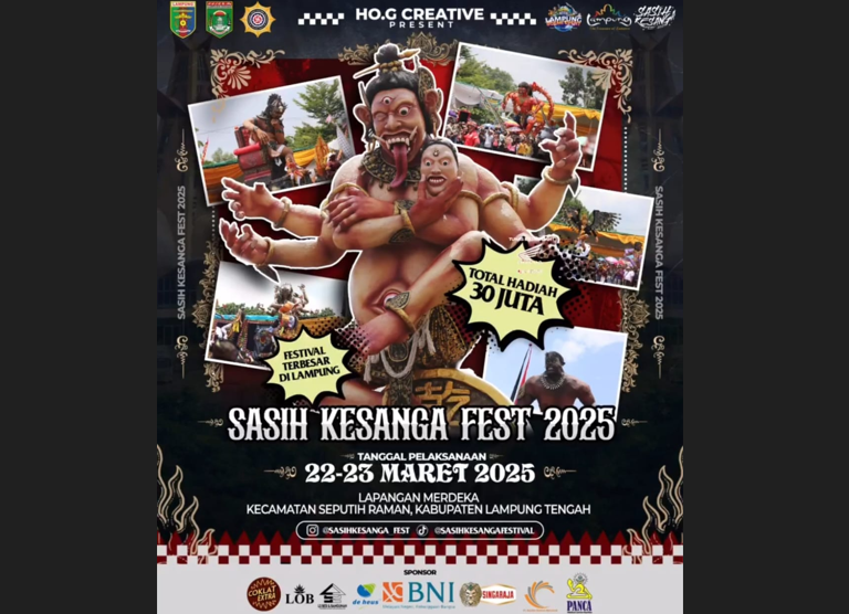 Meriah! 28 Ogoh-Ogoh Siap Berkompetisi di Sasih Kesanga Fest Lampung 2025