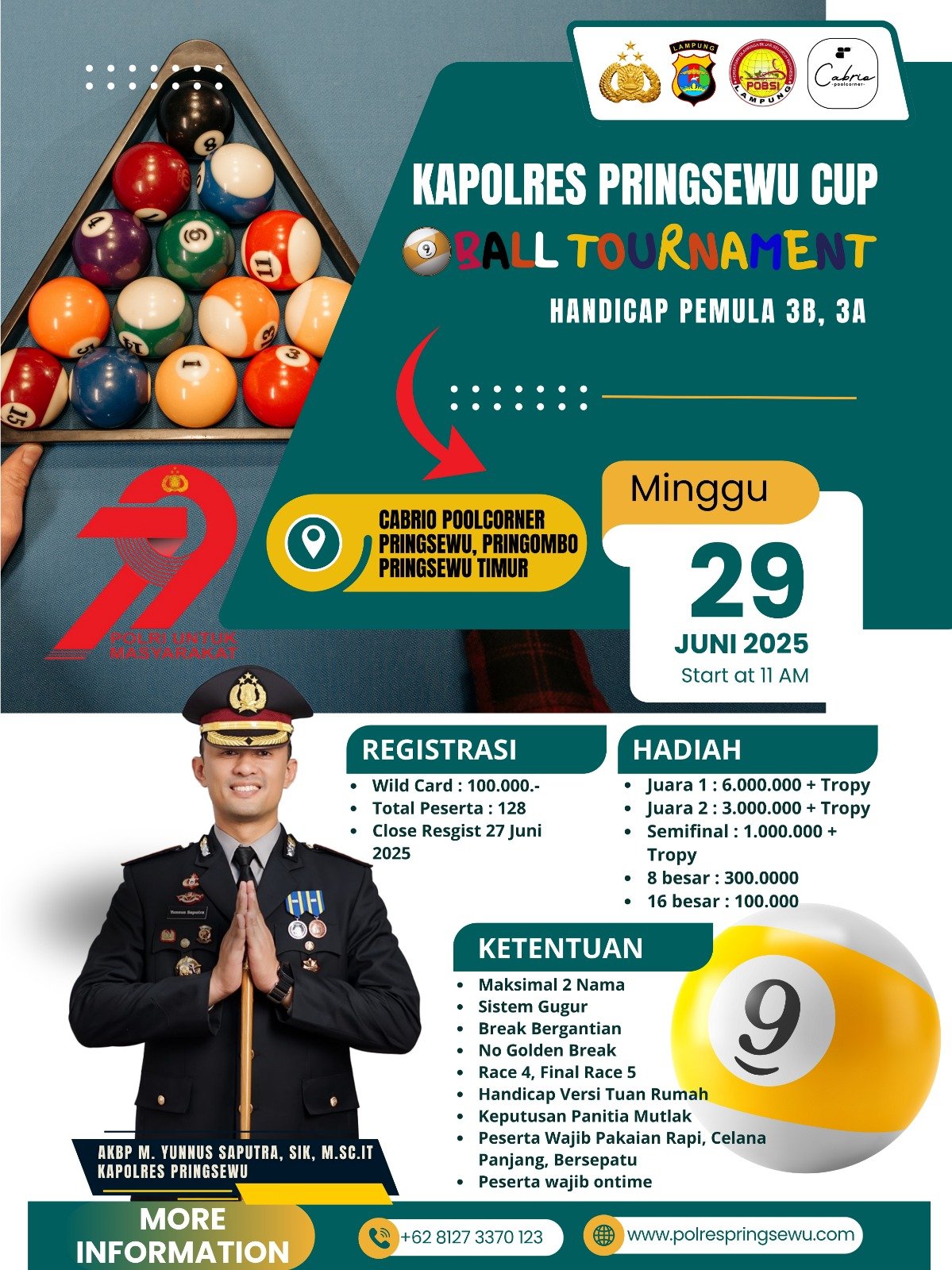 Meriahkan Hari Bhayangkara ke-79, Polres Pringsewu Ajak Warga Ikut Lomba Seru