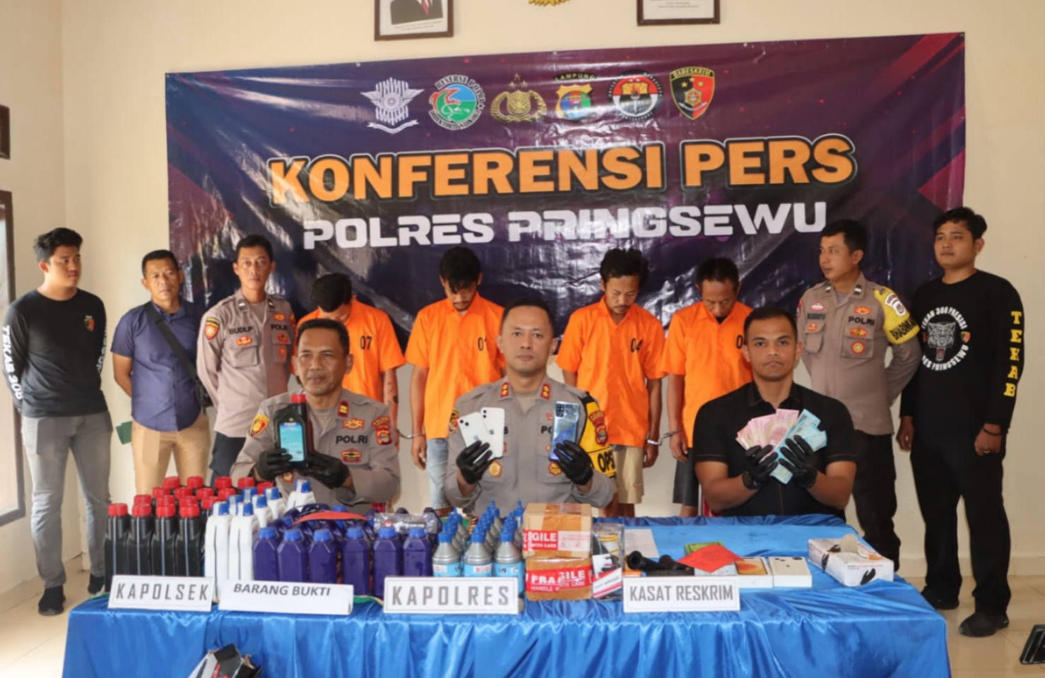 Keberhasilan Polres Pringsewu Tekan Kriminalitas C3, 13 Tersangka Diamankan