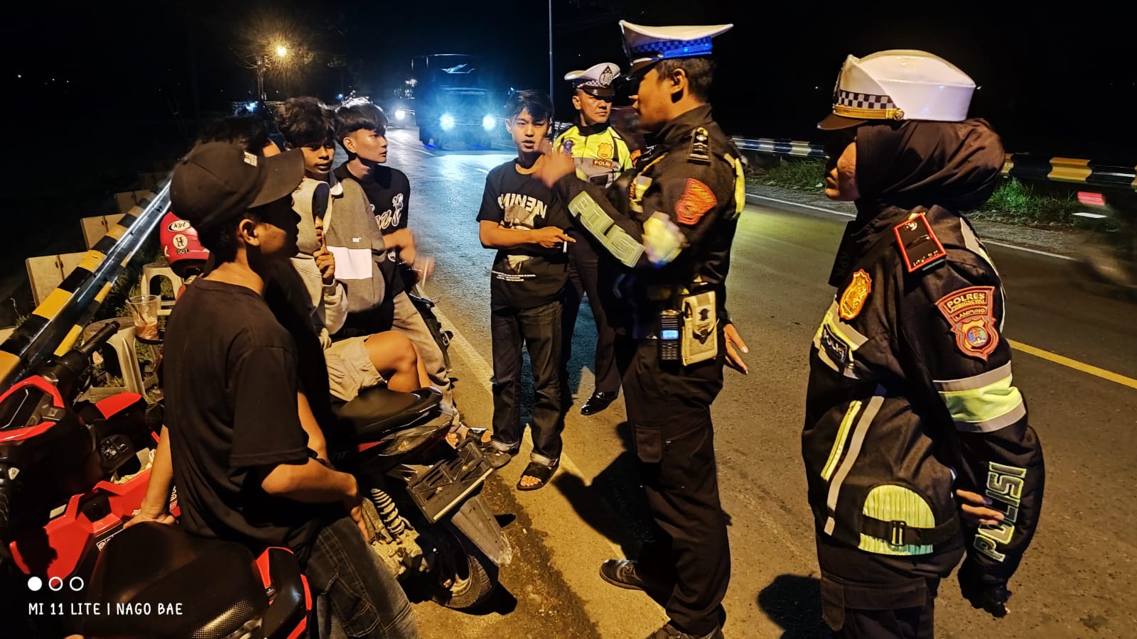 Satgas Polres Pringsewu Gelar Patroli Malam Cegah Balap Liar di Jalur Lintas Barat Sumatera