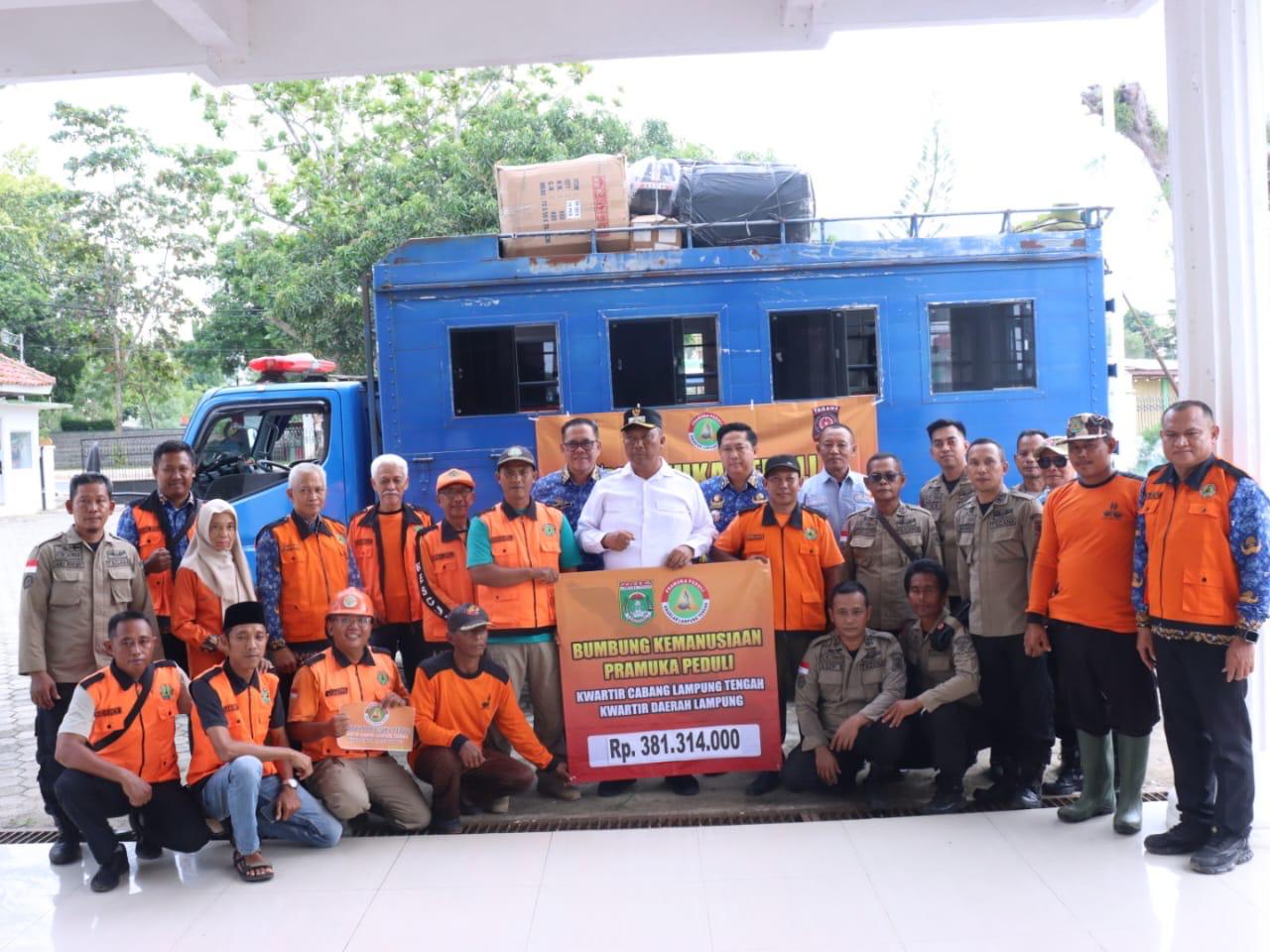 Pemkab Lampung Tengah Lepas Bantuan Korban Bencana di Sumatera