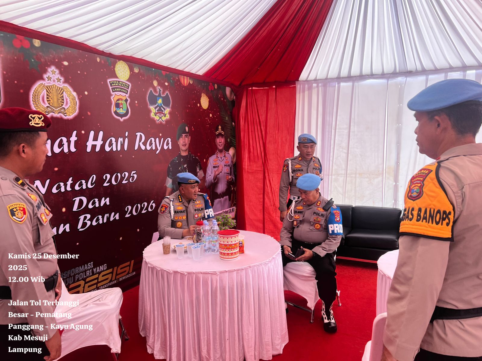 Divpropam Mabes Polri dan Polda Lampung Tinjau Pos Pelayanan Nataru di Mesuji