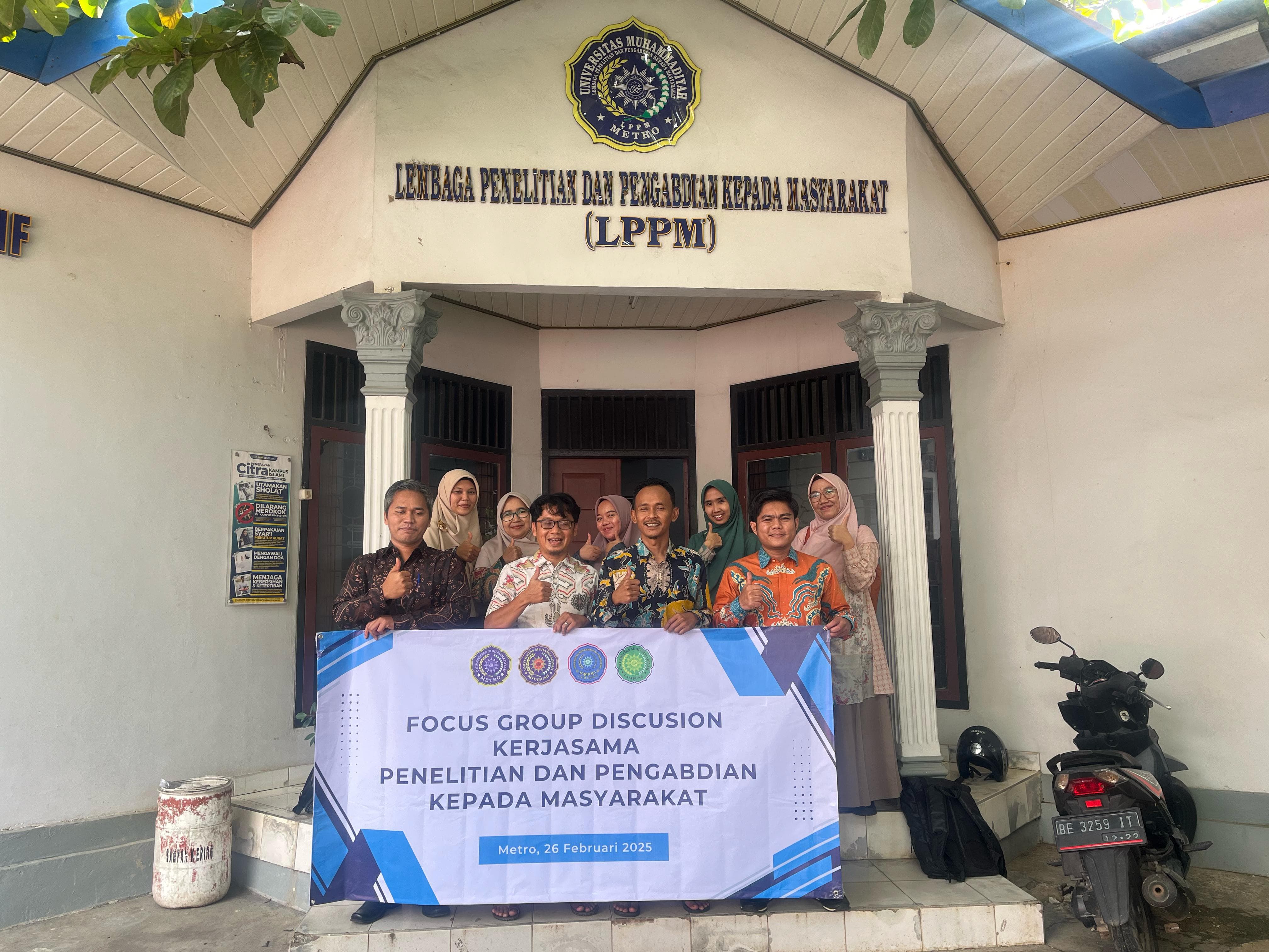 LPMM UM Metro Gelar FGD Kerja Sama Penelitian dan Pengabdian kepada Masyarakat