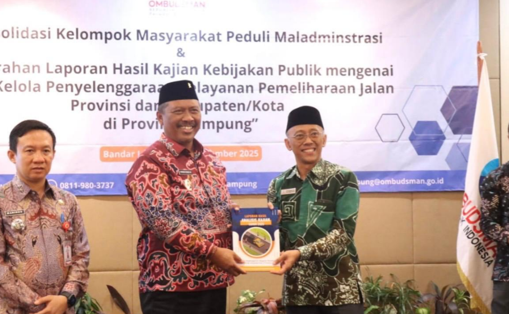 Tingkatkan Infrastruktur, Wabup Lamteng Hadiri Penyerahan Laporan Hasil Analisis Kajian Tahun 2025 