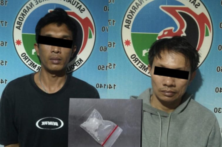 Polres Metro Bekuk Dua Pria Asal Lamtim dan Pesawaran, Amanakan Sabu 0,56 Gram