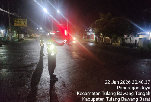 Satlantas Polres Tubaba Tingkatkan Pengamanan Jalan Lewat Patroli Blue Light