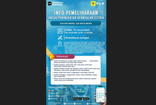 PLN Metro Umumkan Pemadaman Listrik di Area Metro dan Metro Kibang, Cek Jadwalnya