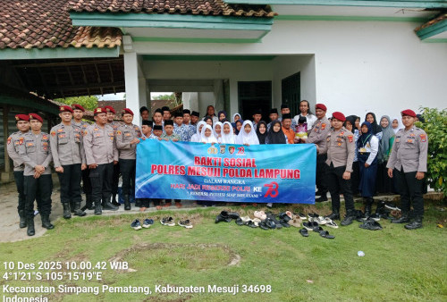 Sat Reskrim Polres Mesuji Tebar Kepedulian Lewat Baksos di Ponpes Hidayatul Mubtadiin Simpang Pematang