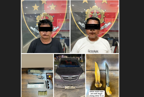 Dua Pria Diamankan Polres Mesuji, Kedapatan Simpan Senpi Rakitan dan Sajam