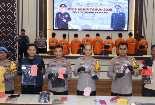 Polres Tulang Bawang Paparkan Capaian Kinerja 2025, 153 Kasus Berhasil Diungkap