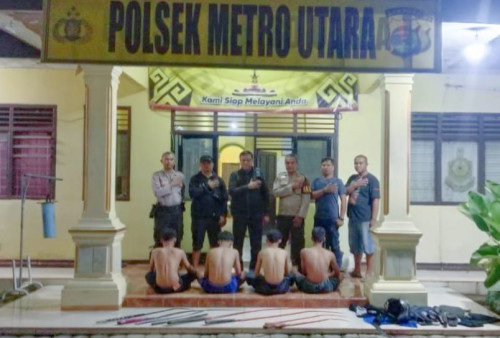 Gagalkan Aksi Tawuran, Polsek Metro Utara Ciduk 4 Pelajar Bersama Senjata Tajam