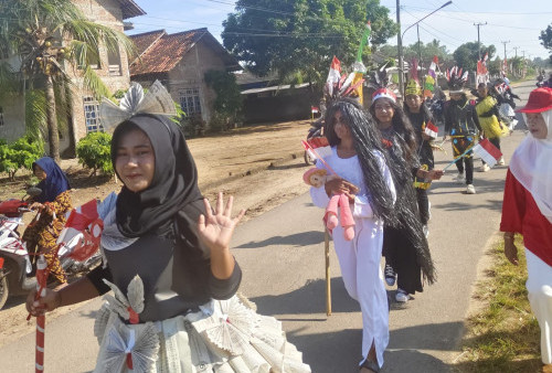 Rayakan HUT ke-80 RI, UPTD SDN 1 Mekar Mukti Gelar Pawai Karnaval dan Lomba Seru