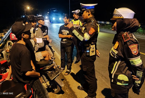 Satgas Polres Pringsewu Gelar Patroli Malam Cegah Balap Liar di Jalur Lintas Barat Sumatera