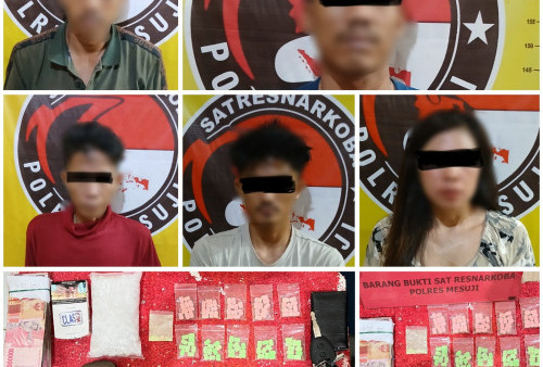 Sat Res Narkoba Polres Mesuji Bongkar Kasus Narkoba Lintas Provinsi, 5 Tersangka Asal Riau Diamankan