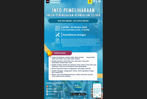 Pemeliharaan Jaringan PLN Metro, Hampir Seluruh Kota Terdampak Pemadaman