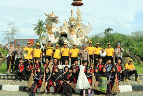 Wujudkan Tubaba Bersih, Polres dan Pemkab Gelar Kerja Bakti Bersama