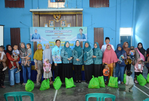 Ketua IV TP PKK Lamteng Hadiri Baksos Serentak HKG PKK ke-54 di Bandar Sari