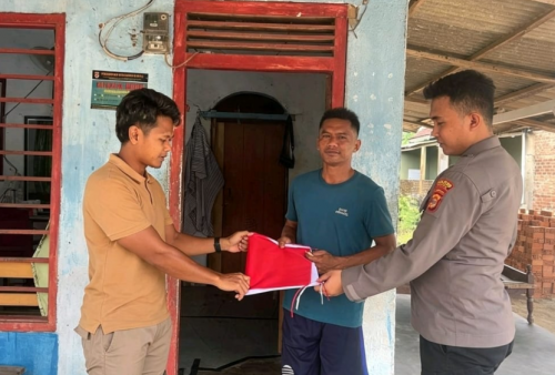 Jelang HUT RI ke-81, Polres Mesuji Serentak Sosialisasikan Pemasangan Bendera Merah Putih