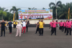 Semarak Hari Bhayangkara ke-80, Polres Mesuji Gelar Olahraga Bersama Forkopimda
